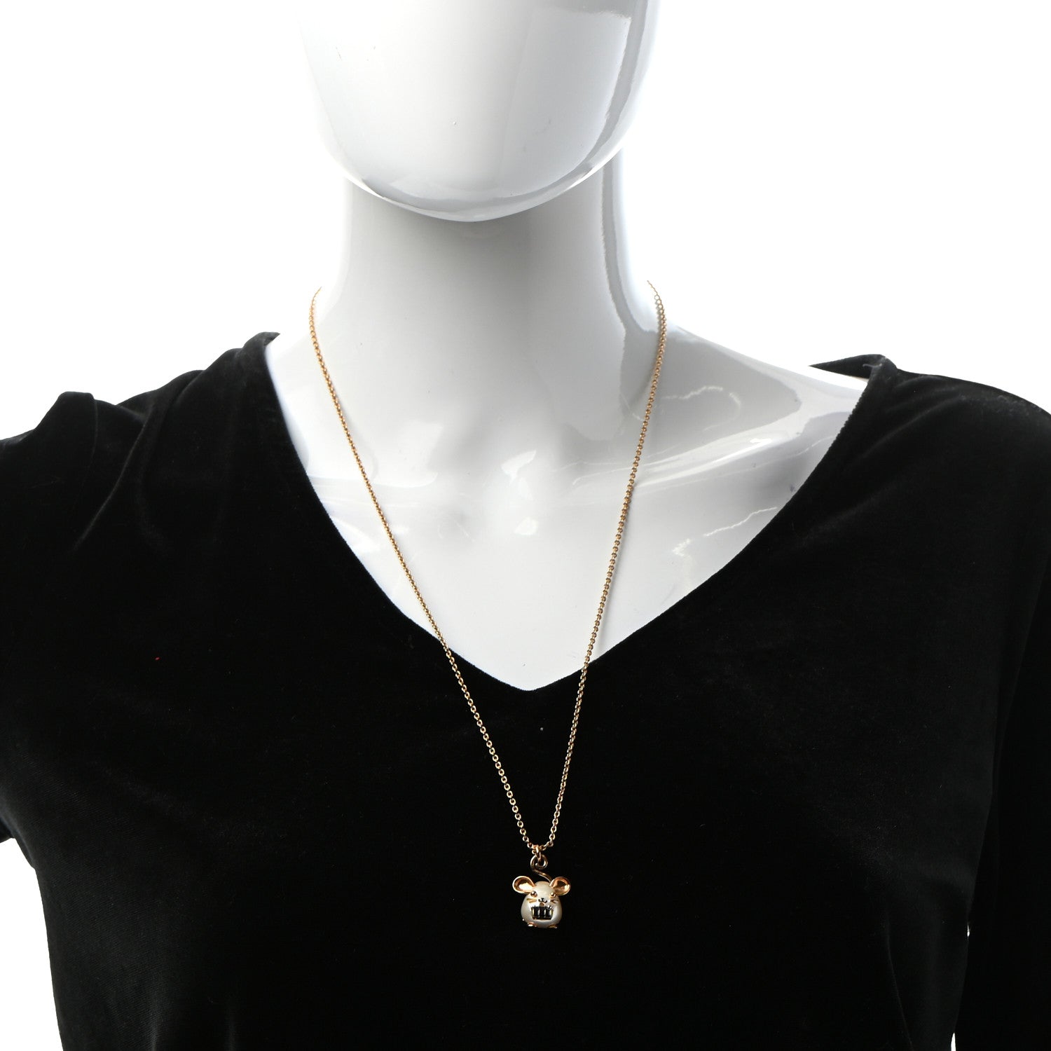 Louis Vuitton Vuittonite Rat Necklace Gold 2 of 7