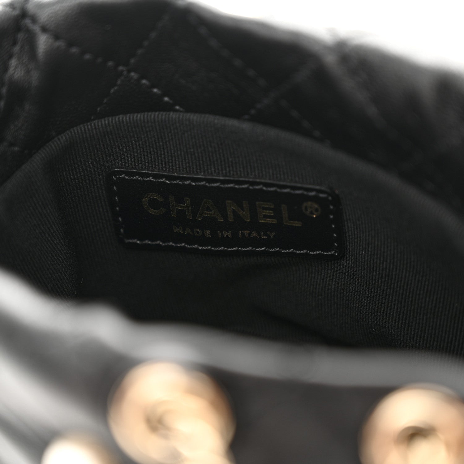 Chanel Lambskin Quilted Pearl Mini About Pearls Drawstring Bag Black 6 of 10