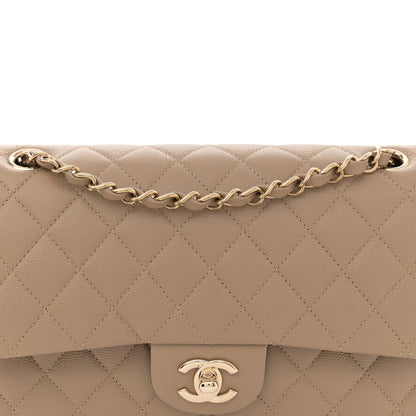 Chanel Caviar Quilted Medium Double Flap Dark Beige 8 of 10