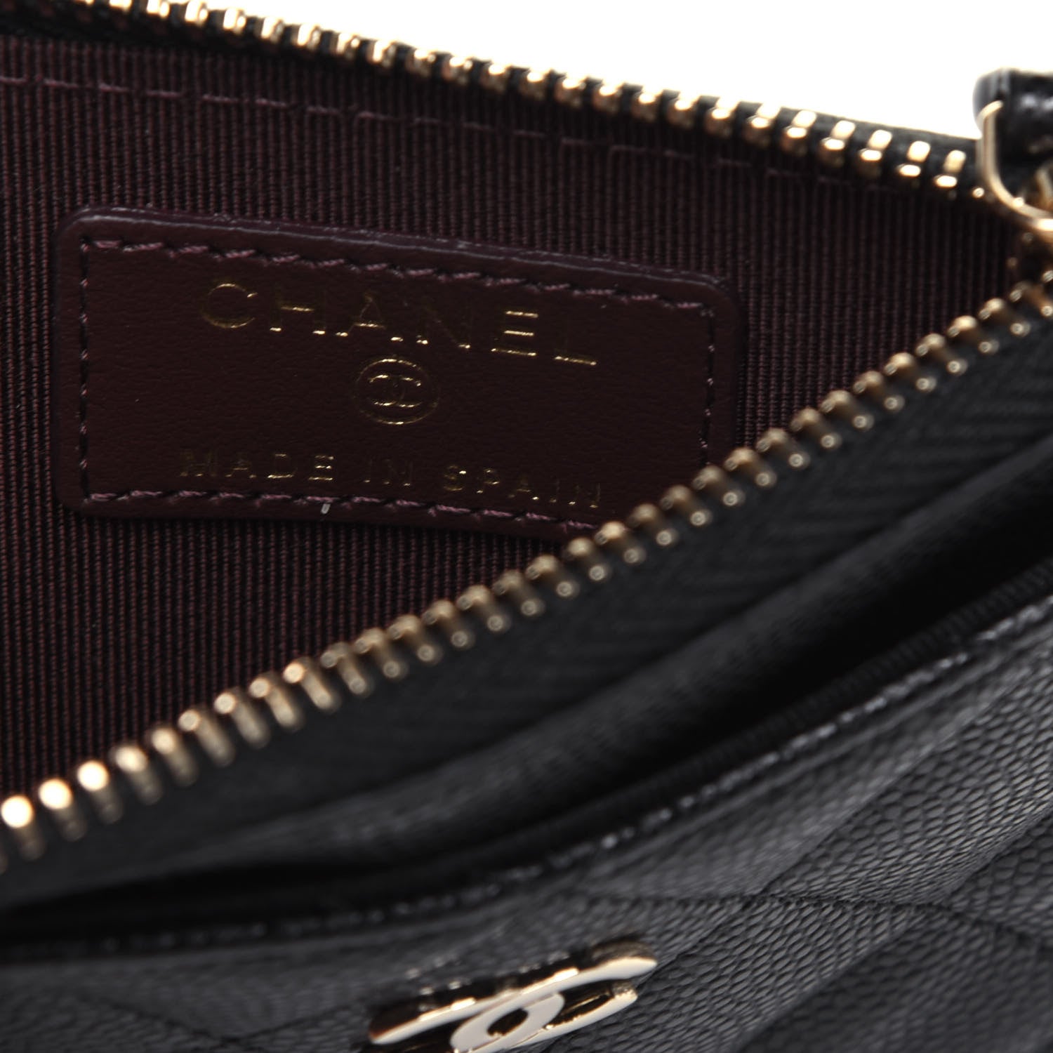 Chanel Caviar Quilted CC Zip Card Holder Black 6 of 11