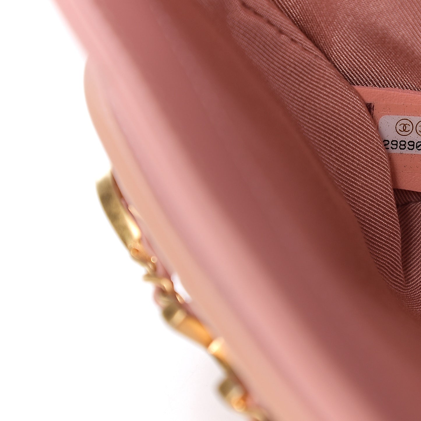 Calfskin Quilted Enchained Flap Light Pink