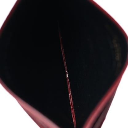Saint Laurent Grain De Poudre Matelasse Chevron Monogram Credit Card Case Palissandre 5 of 8