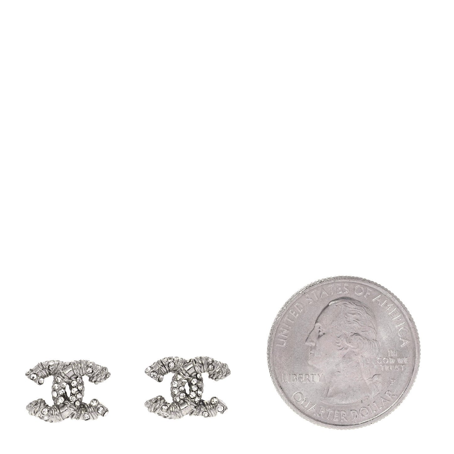 Crystal CC Twisted Earrings Silver