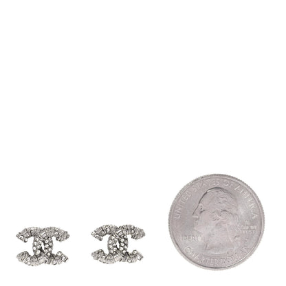 Chanel Crystal CC Twisted Earrings Silver 2 of 4