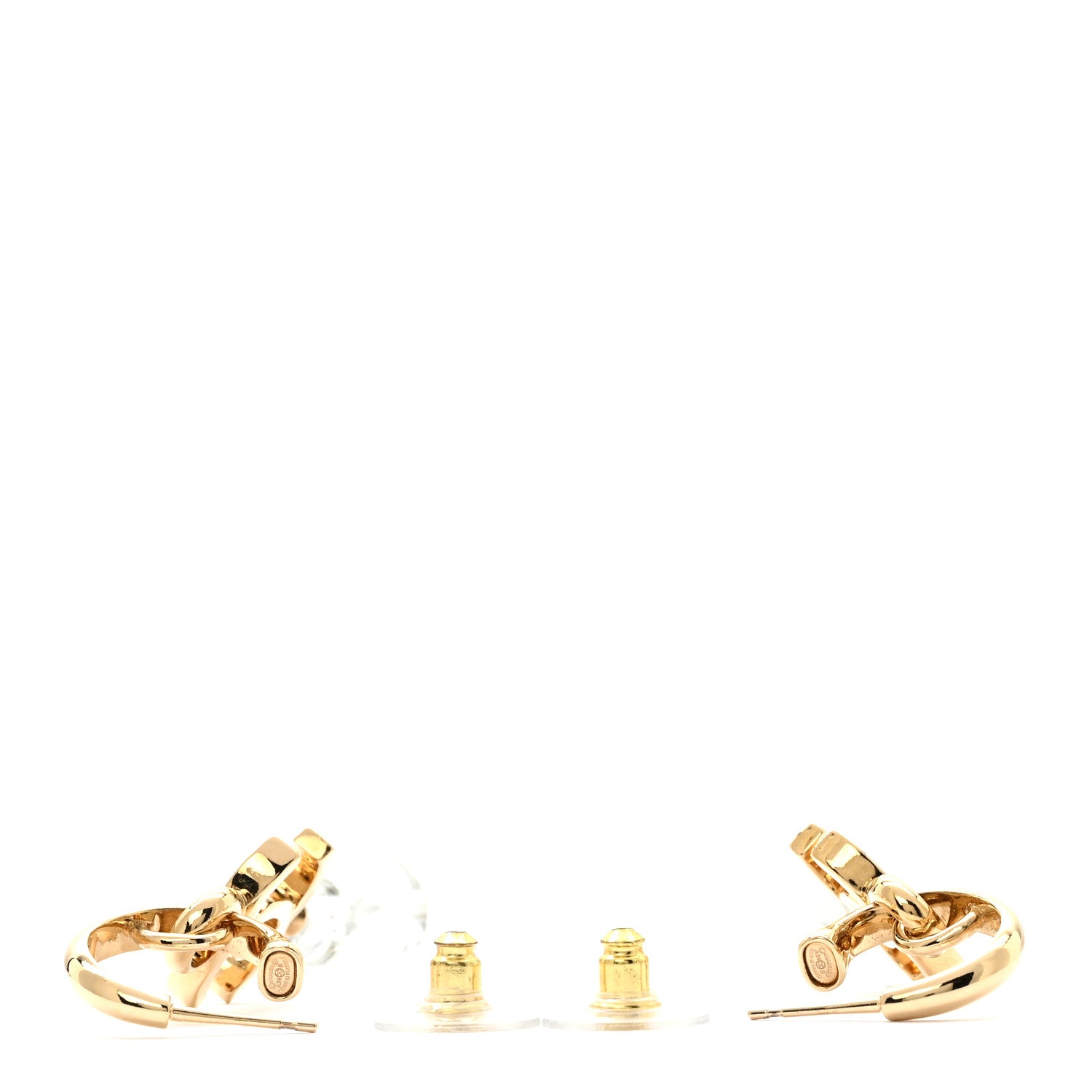 Chanel Bead CC Drop Earrings Gold 3 of 5