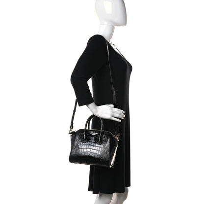 Givenchy Calfskin Crocodile Embossed Mini Antigona Black 2 of 13