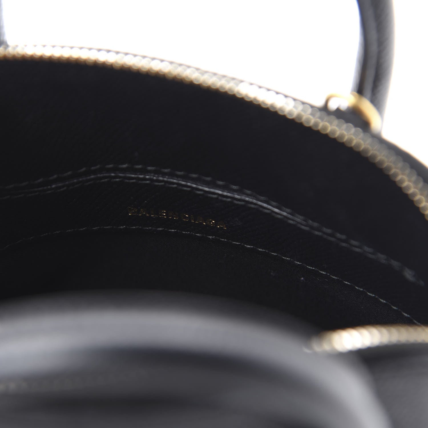Balenciaga Signature Grained Calfskin XXS Ville Top Handle Bag Black White 8 of 9