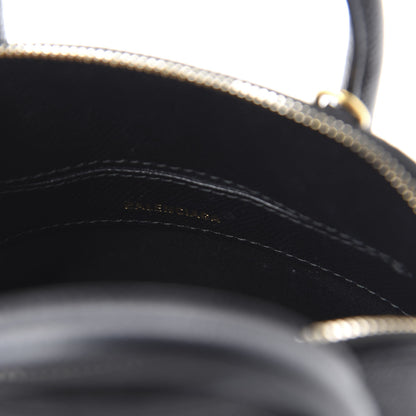 Balenciaga Signature Grained Calfskin XXS Ville Top Handle Bag Black White 8 of 9