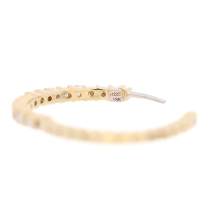 Roberto Coin 18K Yellow Gold Diamond 25mm Inside Out Hoop Earrings 4 of 5