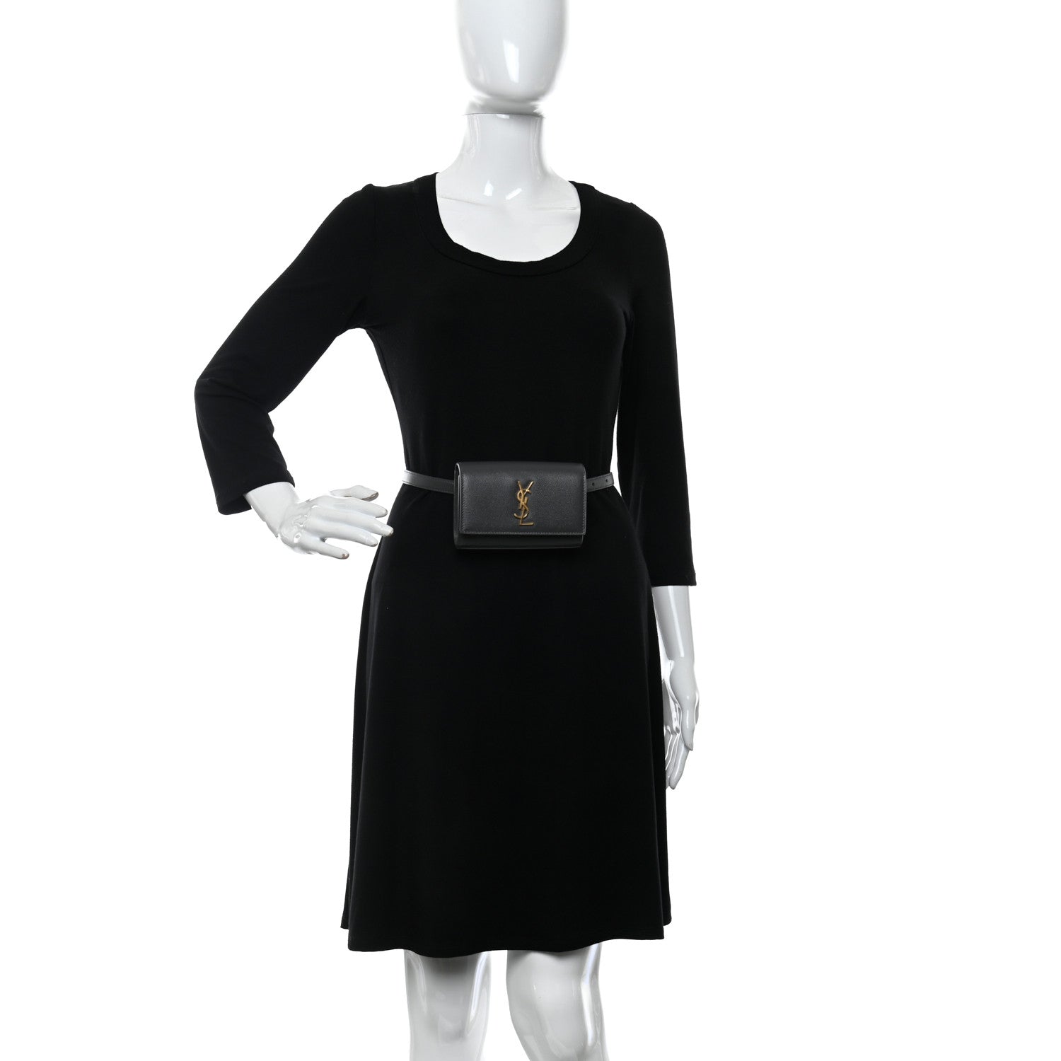 Saint Laurent Grain De Poudre Monogram Kate Belt Bag Storm 2 of 9