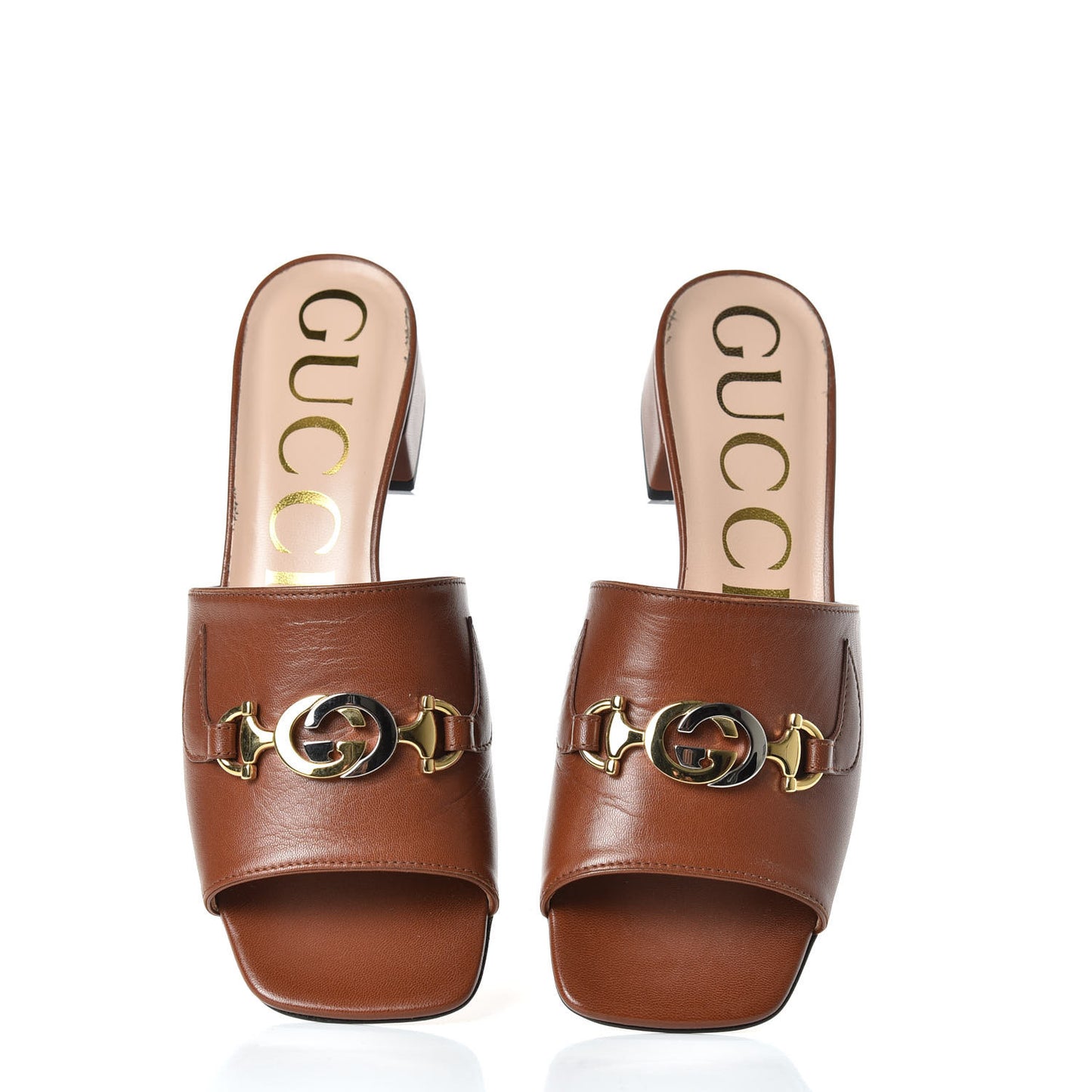 Malaga Kid Zumi Mid Heel Slide Sandals 37 Brown Papaya