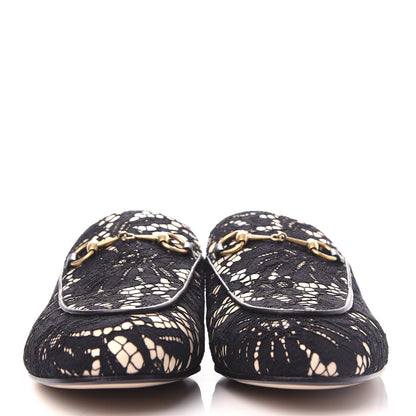 Gucci Lace Malaga Kid Womens Princetown Slippers 40 Black Skin Rose 2 of 11