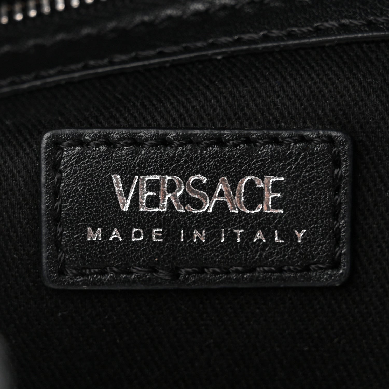 Versace Calfskin Studded Small Repeat Zip Hobo Black 6 of 9