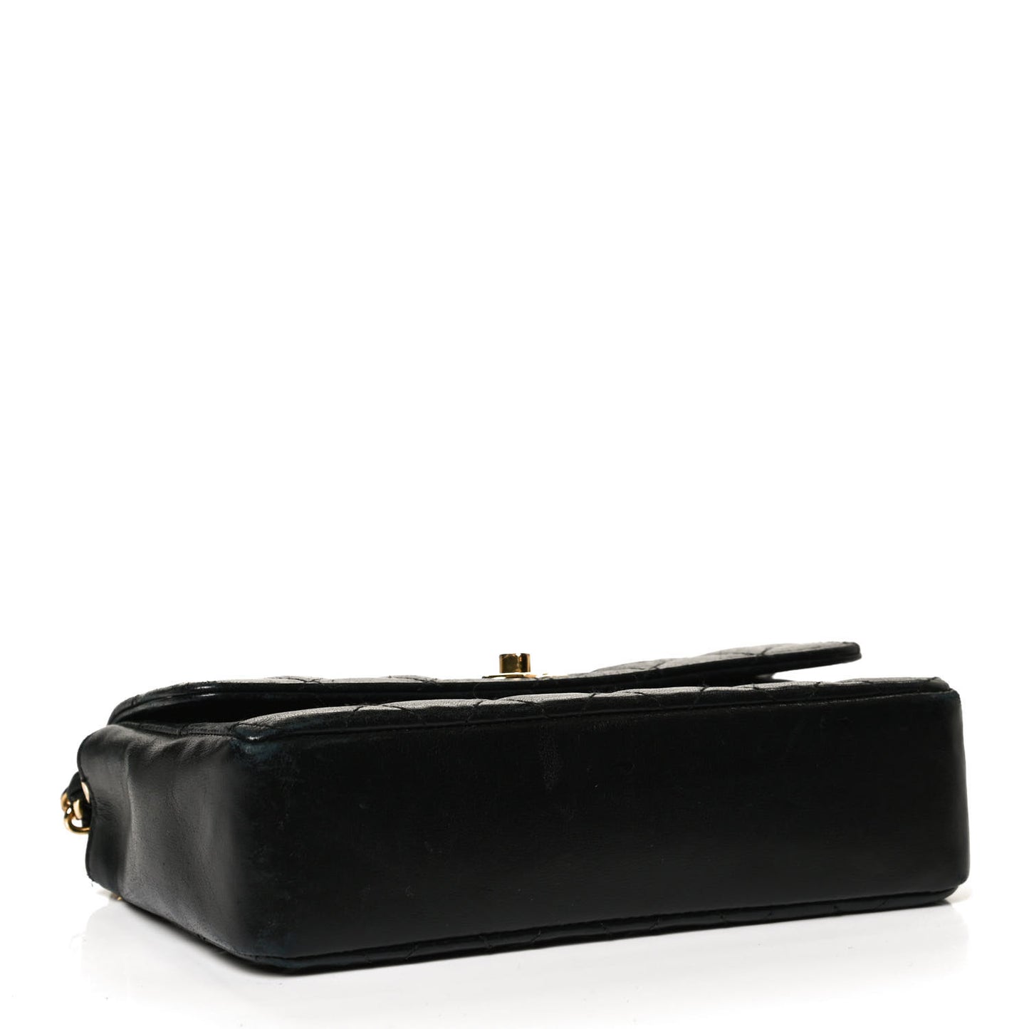 Lambskin Quilted Mini Rectangular Flap Black