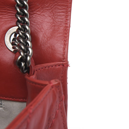 Chanel Aged Calfskin Embossed Logo Quilted 2.55 Reissue 227 Flap Red 12 of 16