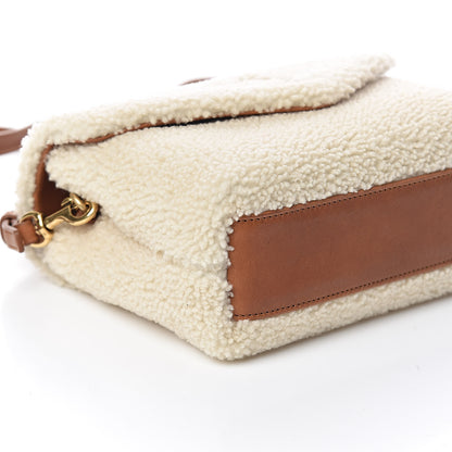 Saint Laurent Shearling Toy Loulou Shoulder Bag Natural 7 of 10