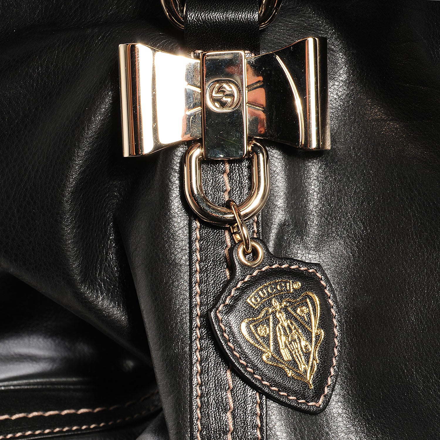 Gucci Nappa Leather Duchessa Large Boston Bag Black 8 of 9