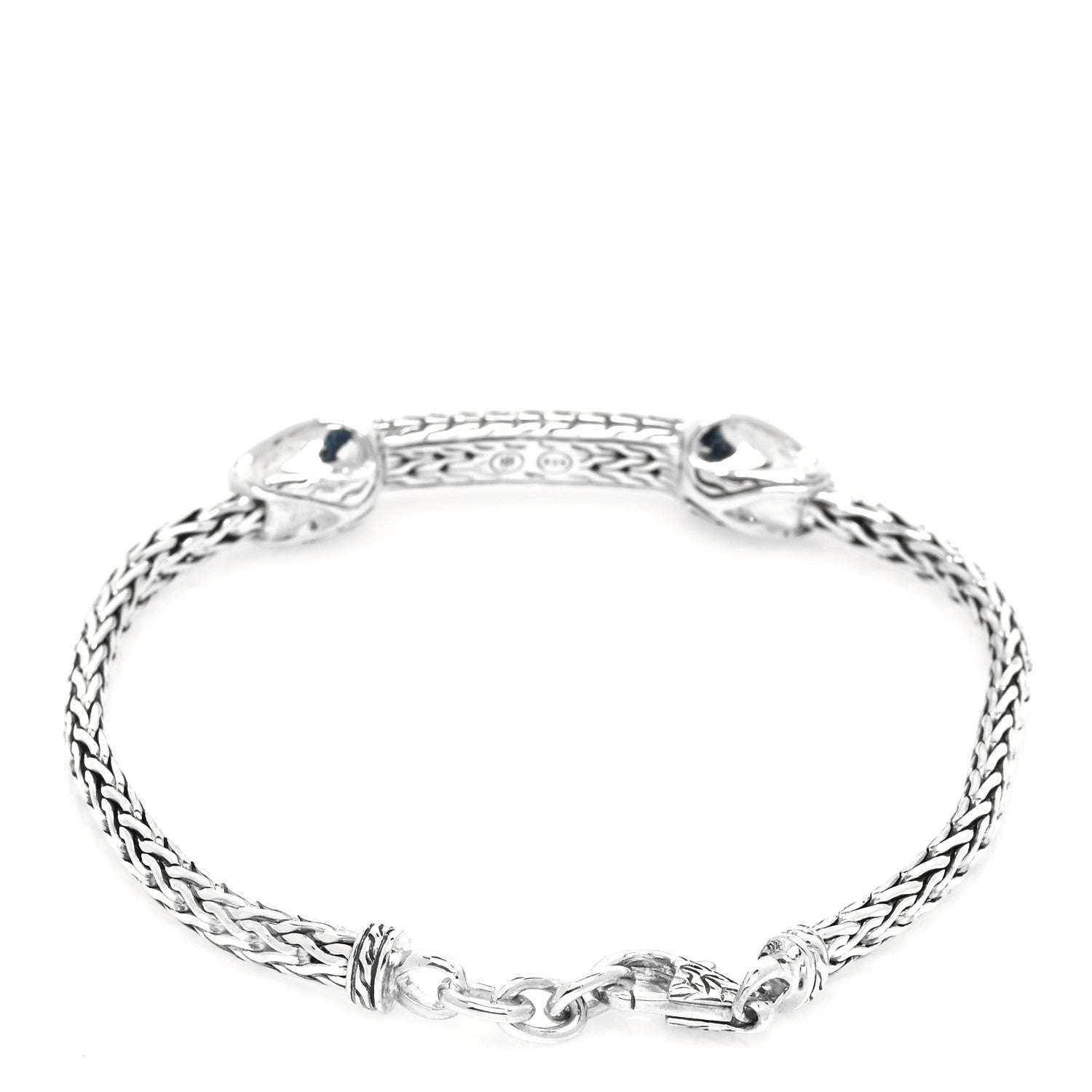 John Hardy Sterling Silver Diamond Asli Classic Chain Link ID Bracelet 2 of 5