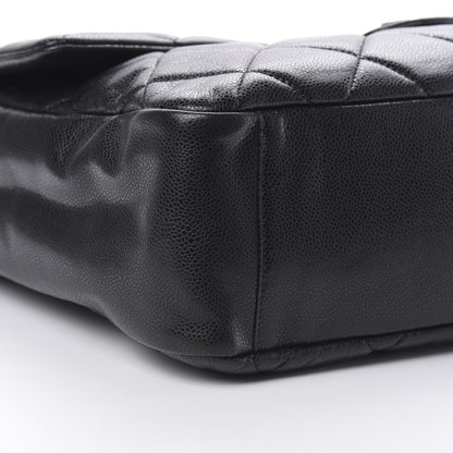 Chanel Glazed Caviar Large Nature Flap Bag Black 9 of 11