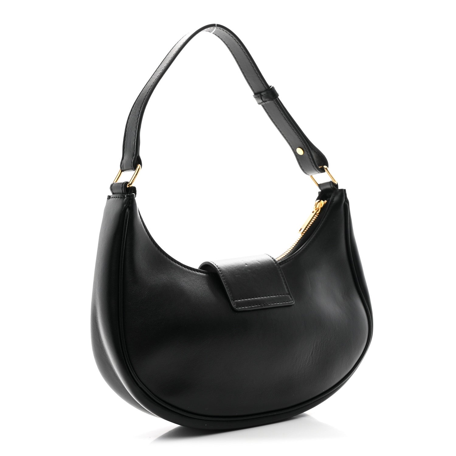 Celine Smooth Calfskin Medium Strap Ava Triomphe Shoulder Bag Black 3 of 9