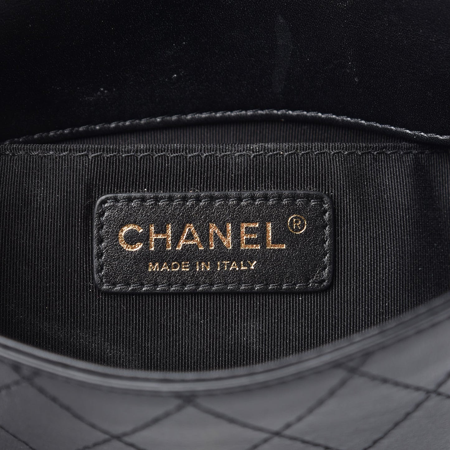 Calfskin Stitched Small Covered CC Flap Bag Black