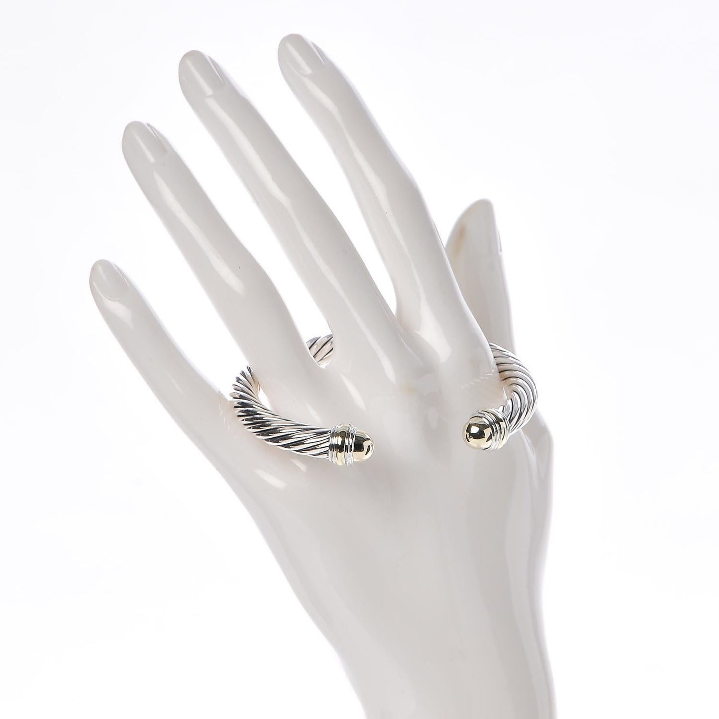 Sterling Silver 14K Yellow Gold 7mm Cable Classics Bracelet