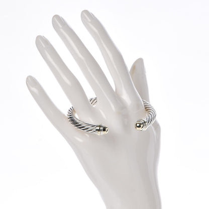 David Yurman Sterling Silver 14K Yellow Gold 7mm Cable Classics Bracelet 2 of 4