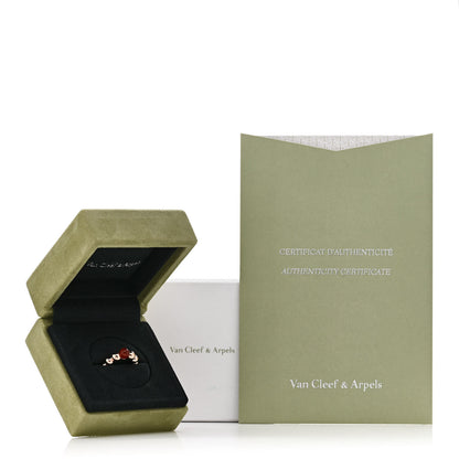 Van Cleef & Arpels 18K Rose Gold Carnelian Perlee Couleurs Variation Ring 52 6 5 of 5