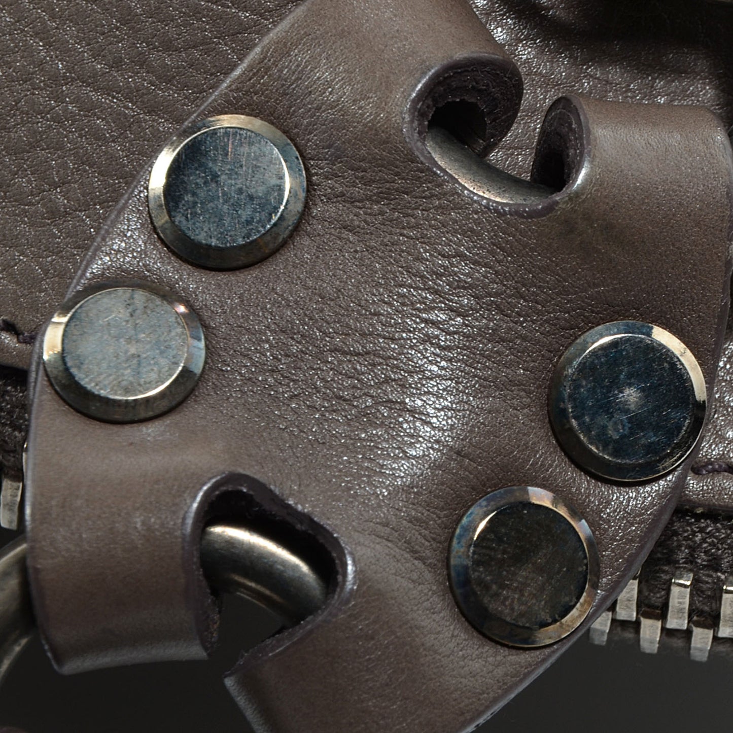 Leather Zip Tote Fumo
