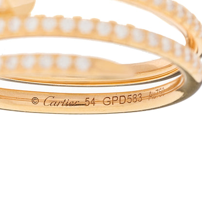 Cartier 18K Pink Gold Diamond Double Juste Un Clou Paved Ring 54 6.75 6 of 7