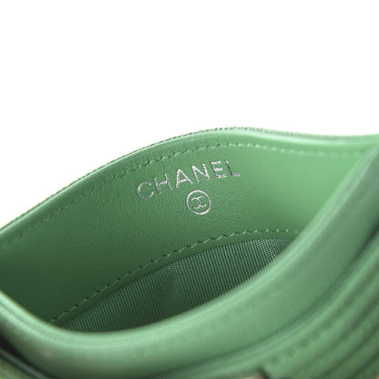 Chanel Caviar Quilted Boy Card Holder Green 8 of 12