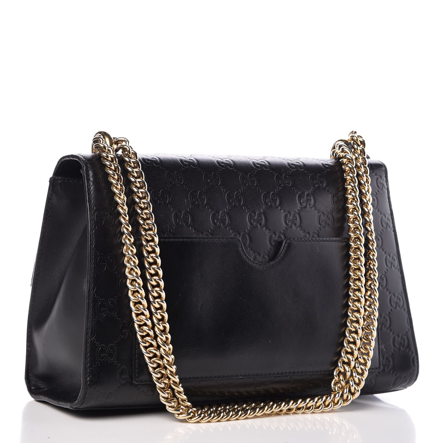 Gucci Guccissima Medium Padlock Shoulder Bag Black 3 of 15