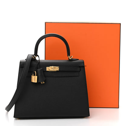 Hermes Epsom Kelly Sellier 25 Black 10 of 10