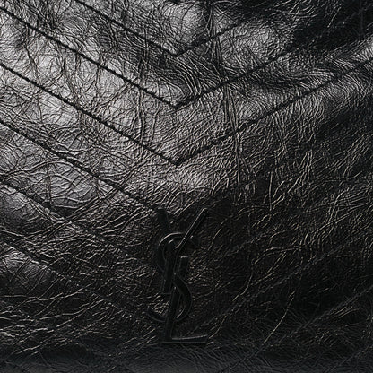 Saint Laurent Crinkled Calfskin Matelasse Monogram Medium Niki Shopper Tote Black 8 of 12