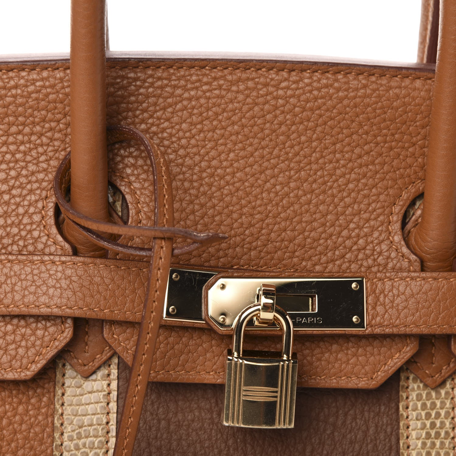 Hermes Taurillon Clemence Lizard Club Birkin 35 Gold Marron D'Inde 12 of 13