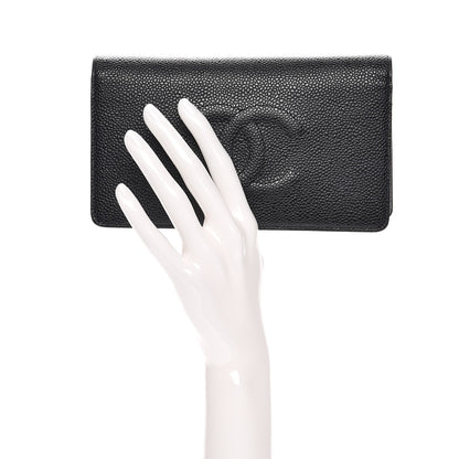 Chanel Caviar Timeless CC Yen Wallet Black 2 of 8