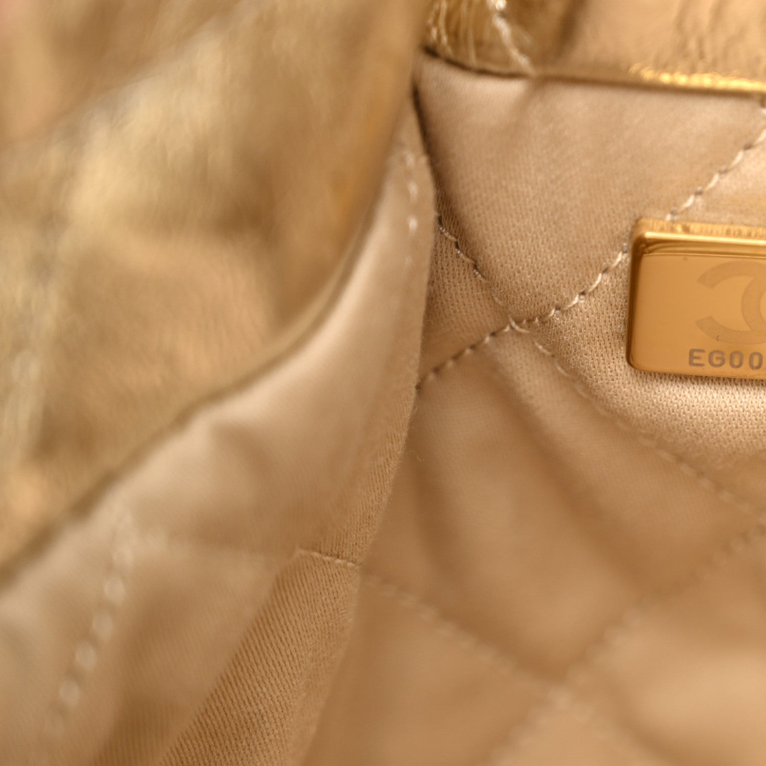 Chanel Metallic Calfskin Quilted Mini Chanel 22 Golden 7 of 10