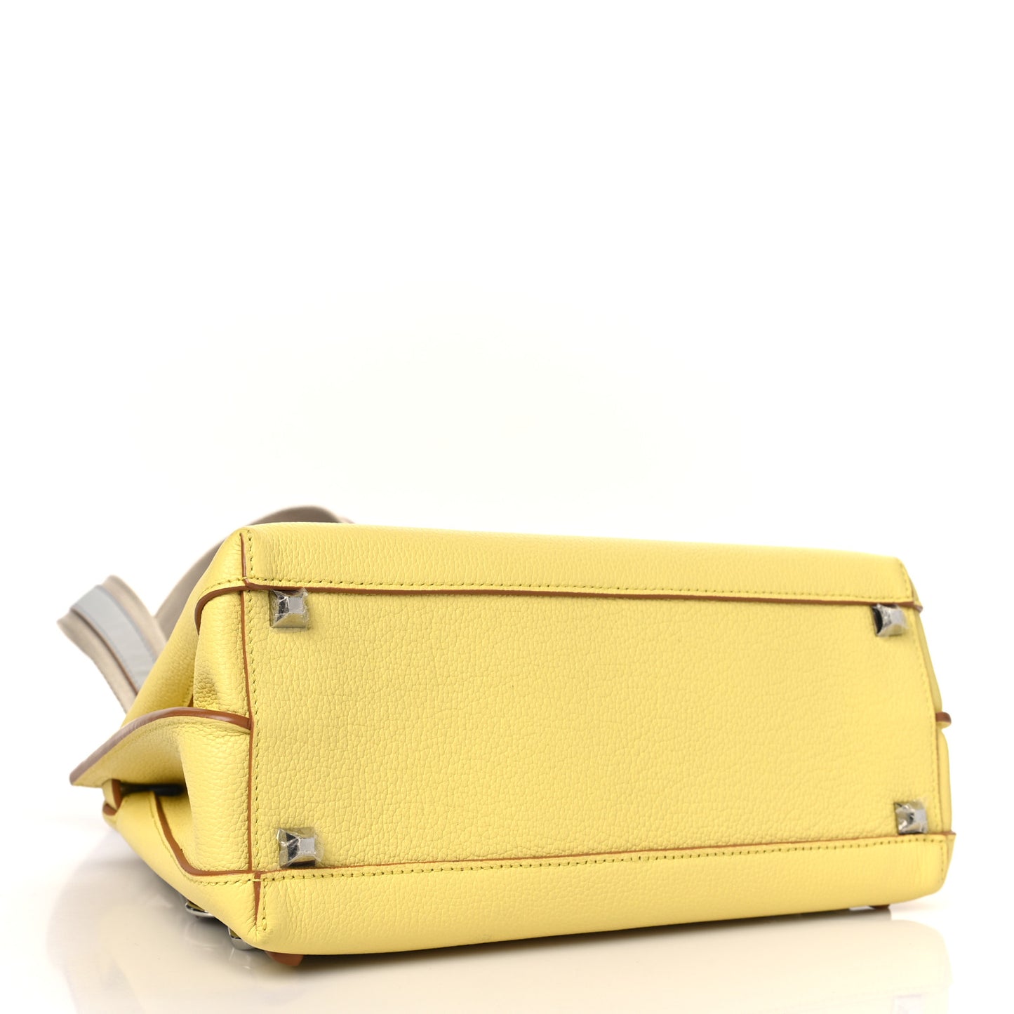Grained Calfskin Medium Milla Convertible Backpack Custard Yellow
