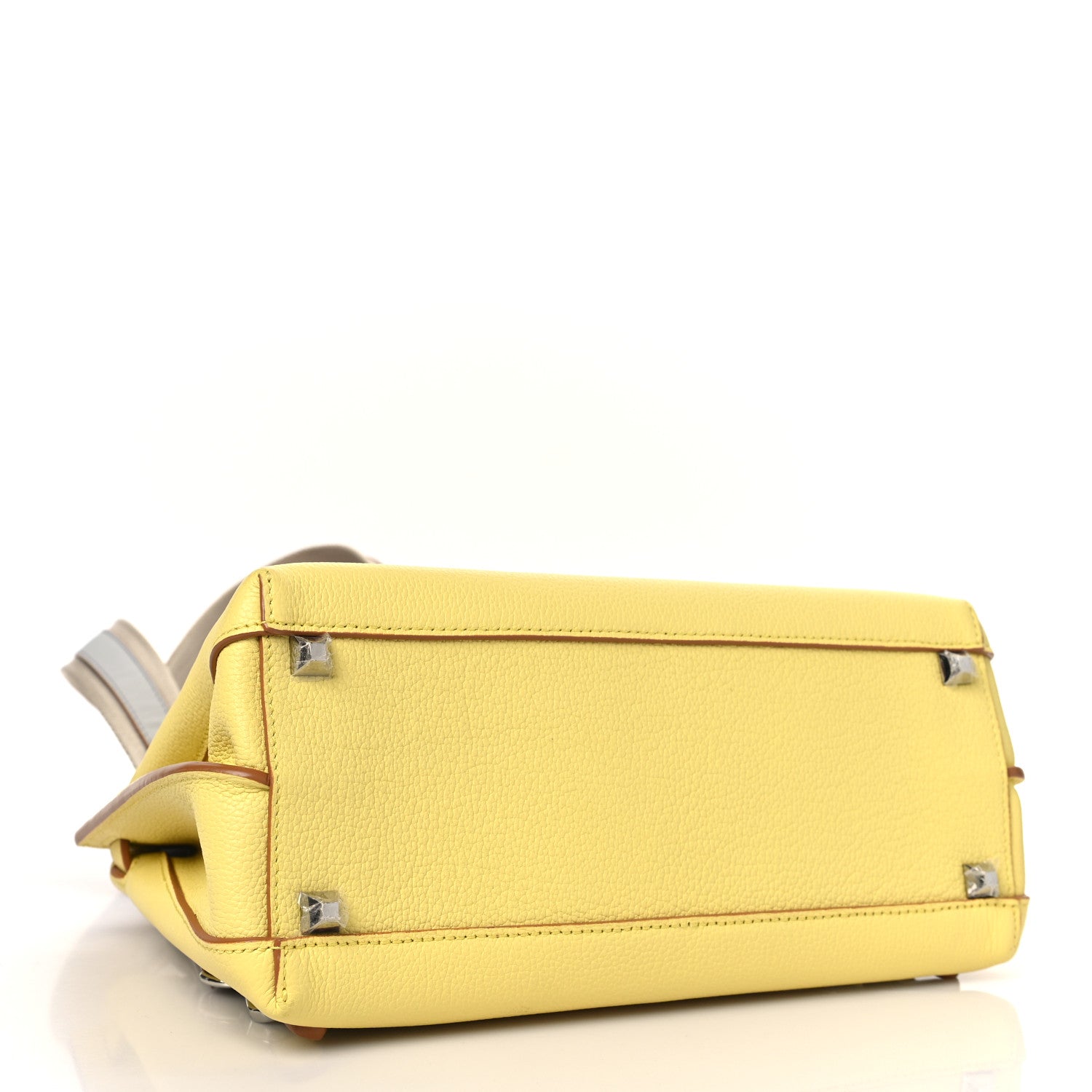 MCM Grained Calfskin Medium Milla Convertible Backpack Custard Yellow 4 of 8