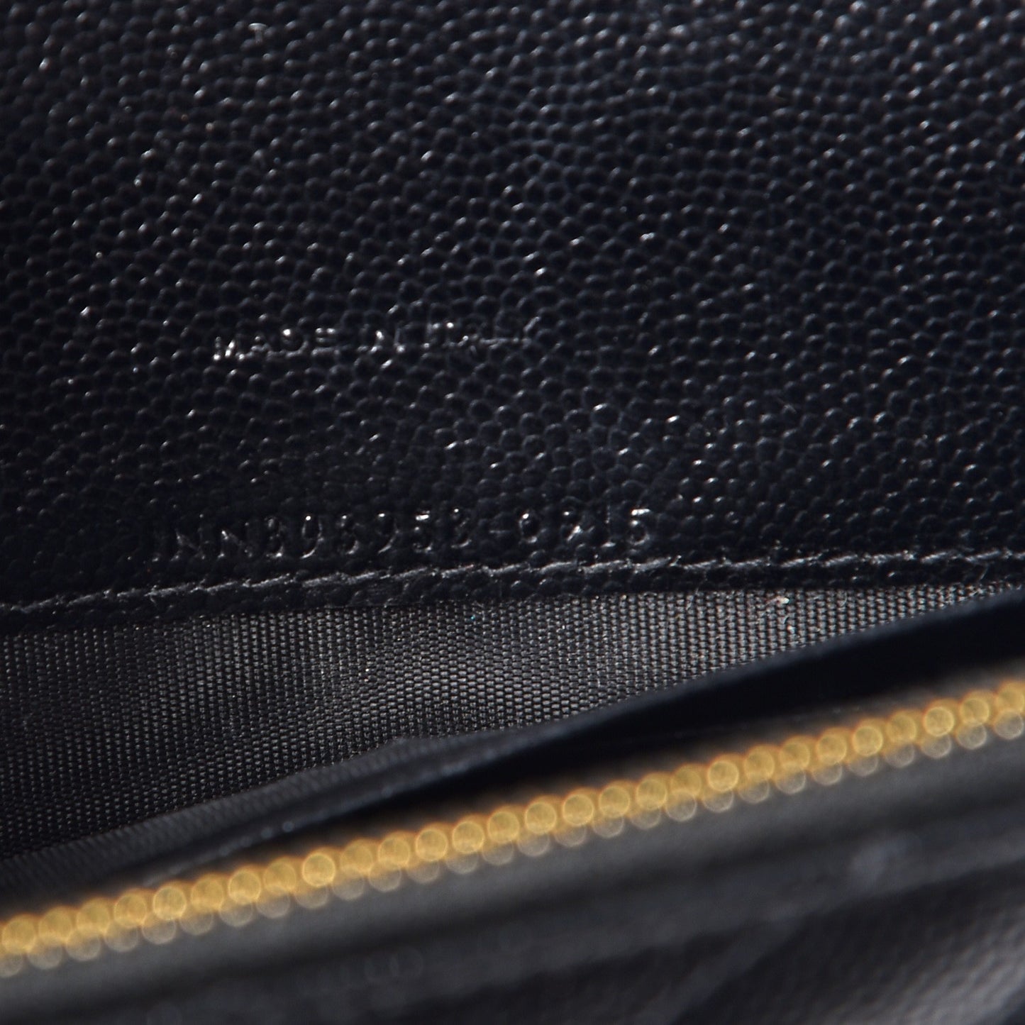 Grain De Poudre Matelasse Chevron Monogram Envelope Chain Wallet Black
