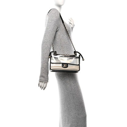 Chanel Lambskin PVC Sand By The Sea Flap With Pearl Strap Black 2 of 10
