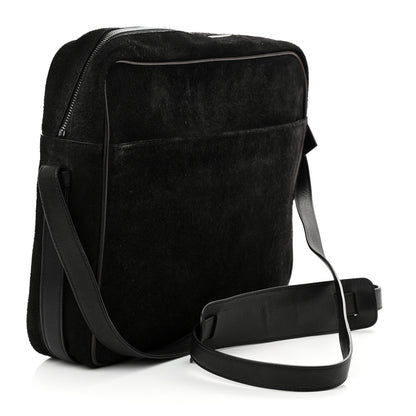 Saint Laurent Suede Flat Messenger Bag Black 3 of 15