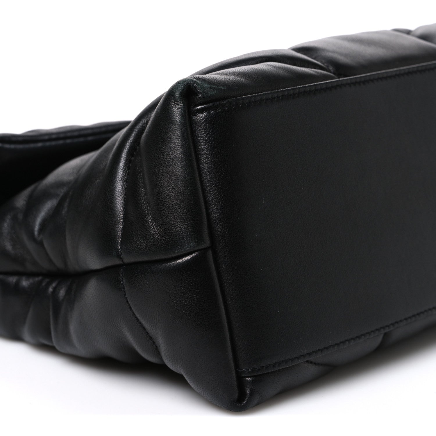 Saint Laurent Lambskin Quilted Monogram Monochrome Medium Loulou Puffer Chain Satchel Black 9 of 10