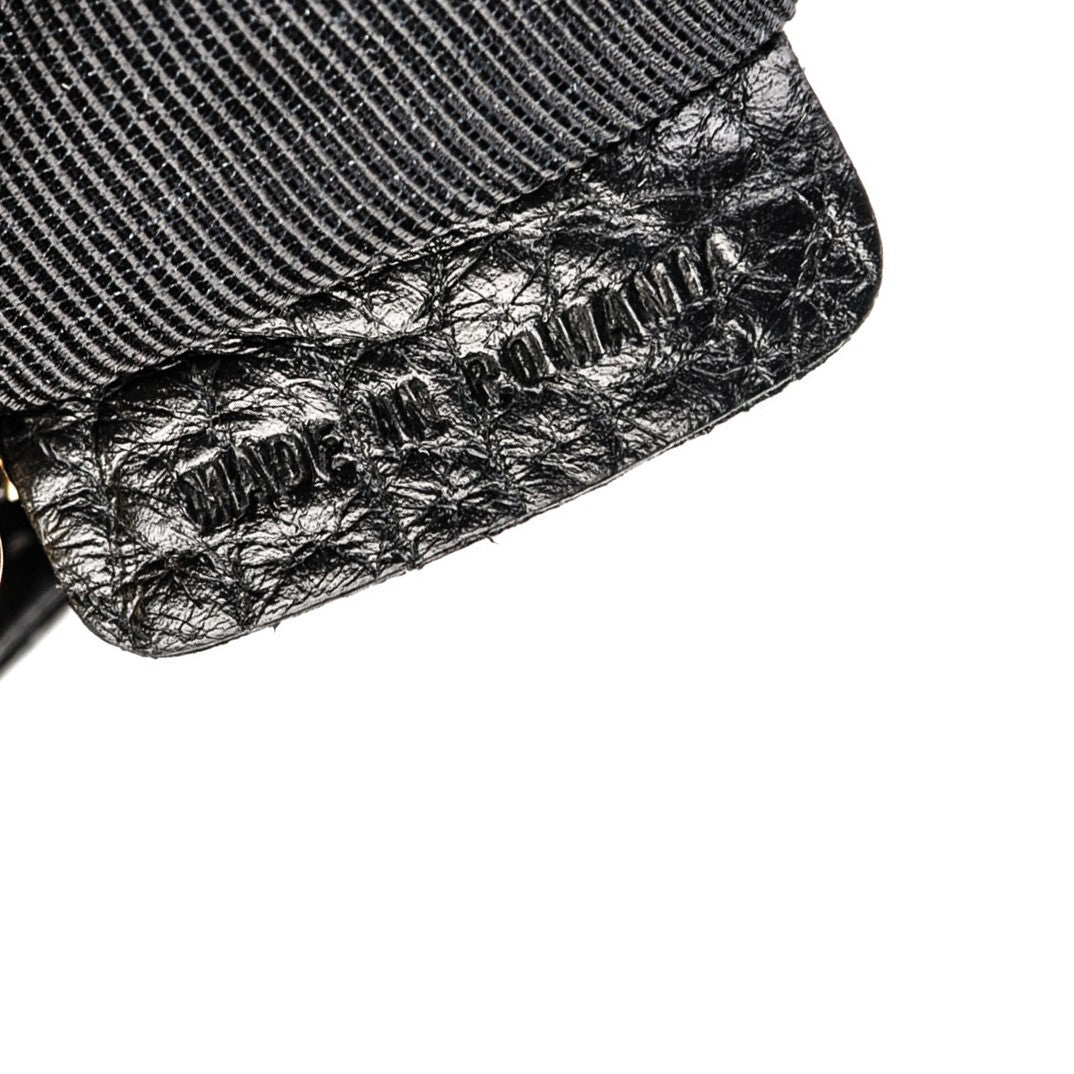 Signature Grain Calfskin Check Embossed Small Chichester Crossbody Clutch Bag Black