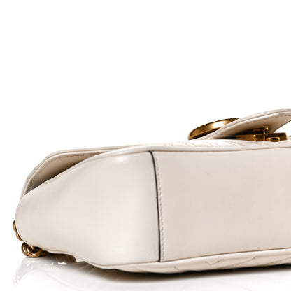 Gucci Calfskin Matelasse Small GG Marmont Shoulder Bag White 10 of 11