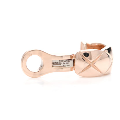 Chanel 18K Beige Gold Coco Crush Hoop Earrings 4 of 4