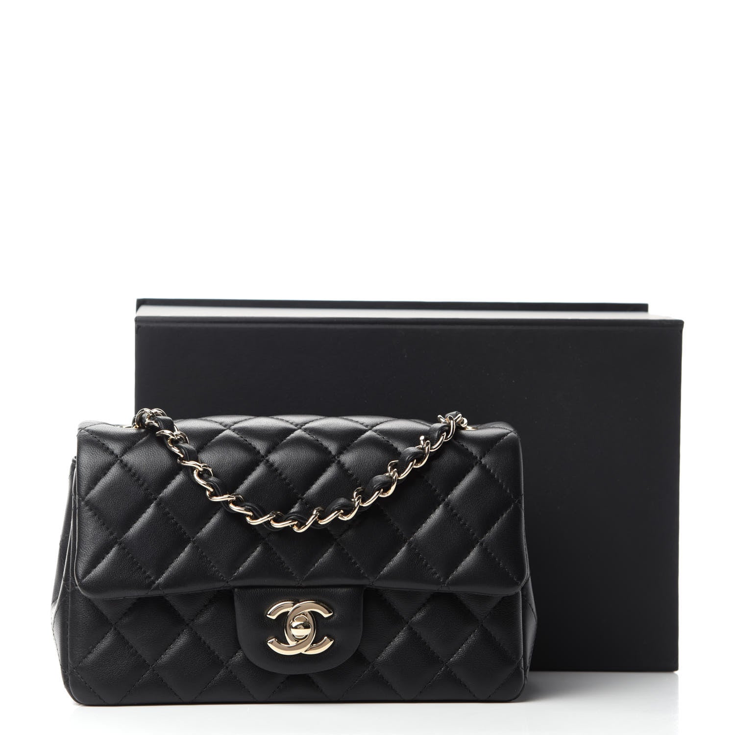 Chanel Lambskin Quilted Mini Rectangular Flap Black 11 of 11