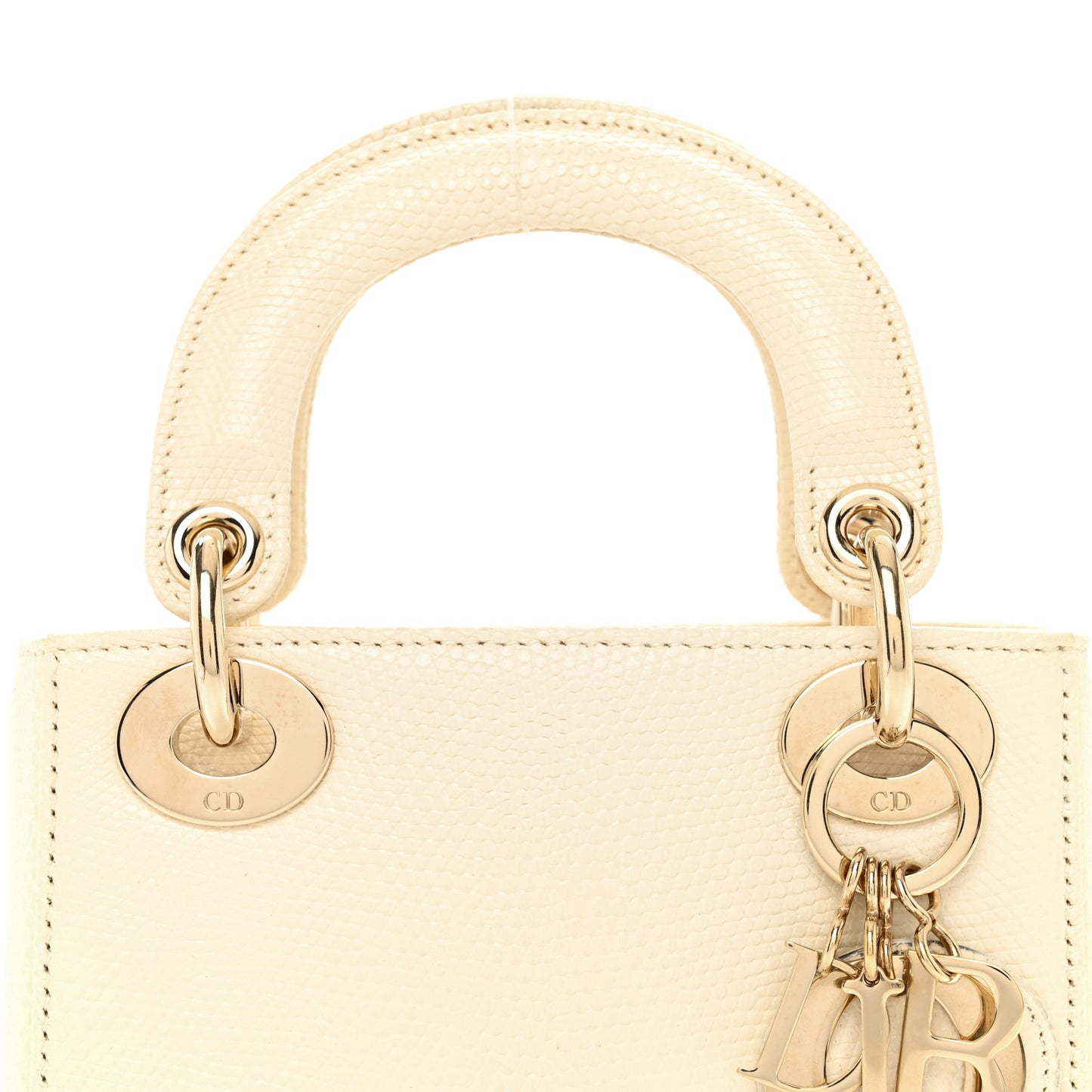 Lizard Mini Lady Dior White