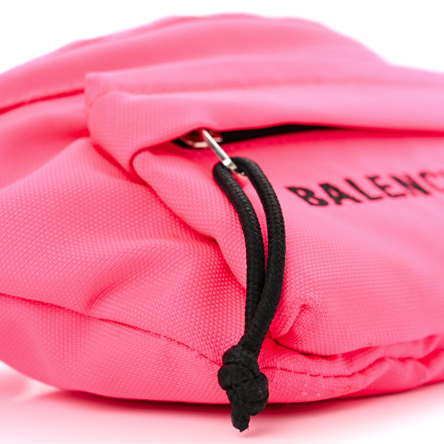 Textured Sport Nylon Logo Wheel Belt Bag Acid Pink