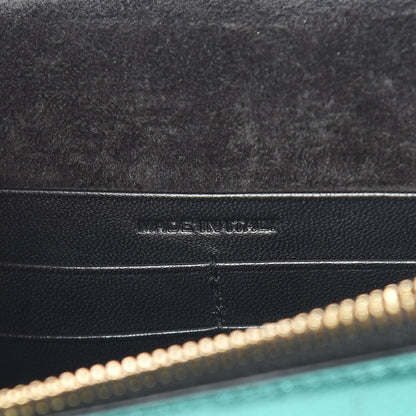 Saint Laurent Laminated Calfskin Classic Monogram Kate Tassel Chain Wallet Green 9 of 11
